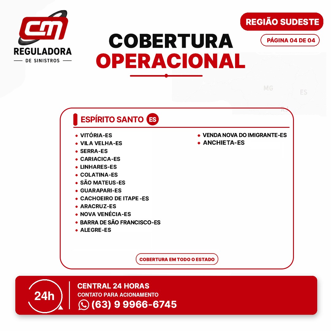 Cobertura Operacional - Região Sudeste - Página 4 de 4 - Espírito Santo